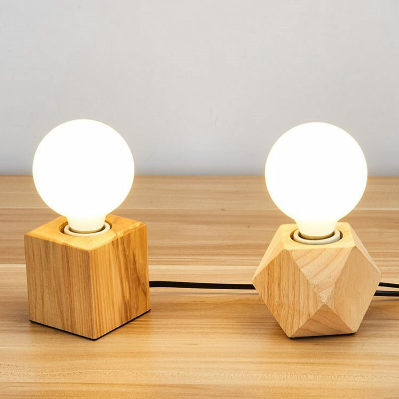 wood desk light